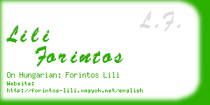 lili forintos business card